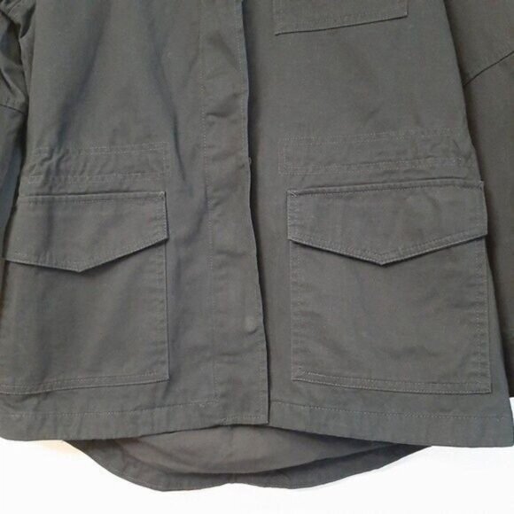 JOE FRESH | Cotton Canvas Utility Shacket Full-Zip Jacket Black Sz M - Picture 4 of 11